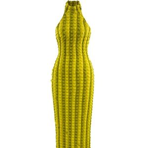 HALTERED BACKLESS MAXI DRESS | GREEN | WORN ONCE